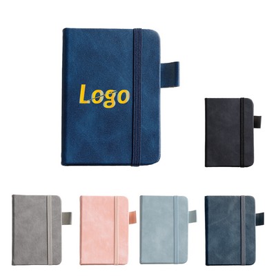 Premium A7 Pocket Notebook - Compact Leather Journal with Pen Loop & Elastic Closure for Notes