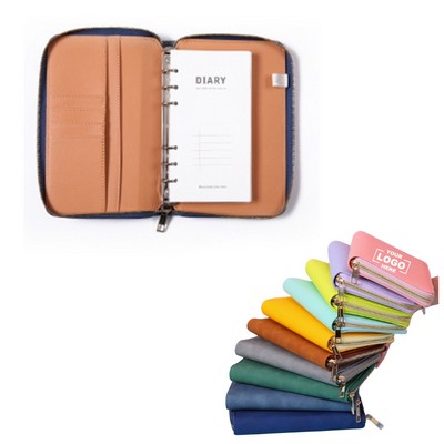 A5 Zipper Leather Notebook