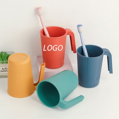 Wheat Straw Ribbed Handle Toothbrush Cup