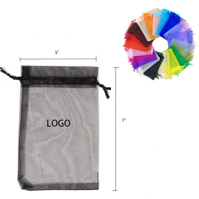 Mesh Organza Drawstring Candy Pouch 5"x7"