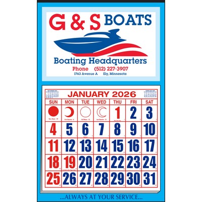 "H" Pad Blue Border Apron Calendar
