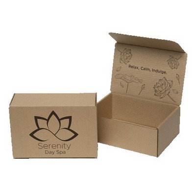 One Color Natural Display Mailer Box w/2 Sided Imprint (10" x 7" x 4")
