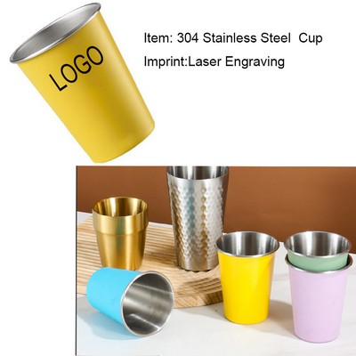 12 Oz Single Wall 304 Stainless Steel Direct - Drinking Cup MOQ 100 Pcs