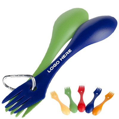 Portable Spork Set with Carabiner