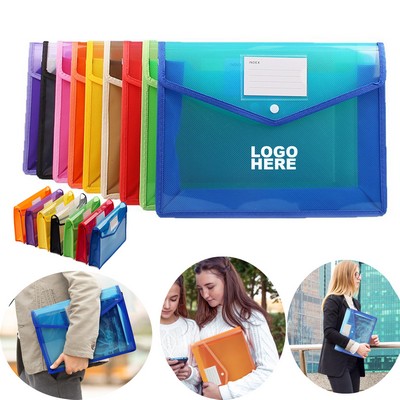 Custom Expandable File Pouch Reusable Transparent File Envelope Plastic Document Folder