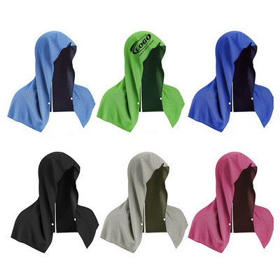Sweat Absorbent Cooling Hoodie Towel for Neck and Face