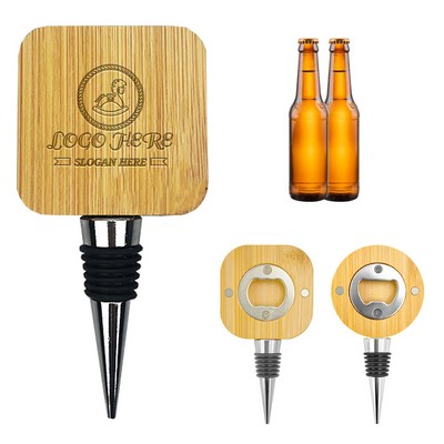 Bamboo Magnetic Wine Opener Stopper