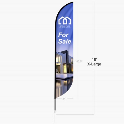 18ft Feather Convex Flag Single Sided