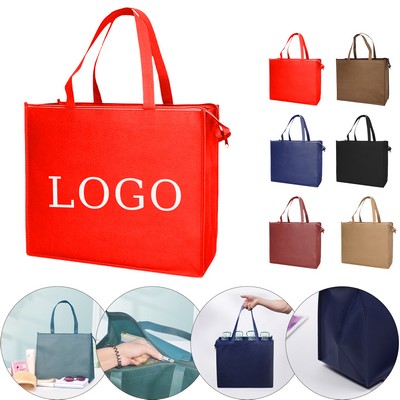 Heavy-Duty Non-Woven Tote Bag w/ Zippered