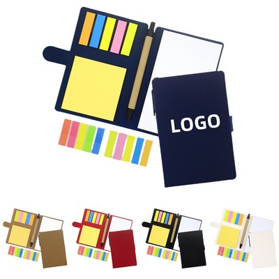 Kraft Paper Notebook W/ Sticky Notes & Pen