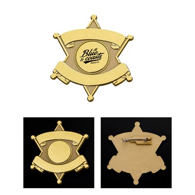 Junior Sheriff Gold Clip-On Badge