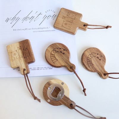 Mini Wooden Bottle Opener with Handle