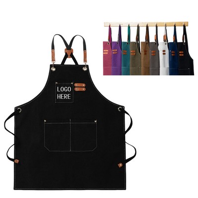 100% Cotton Canvas Apron With Neck Strap
