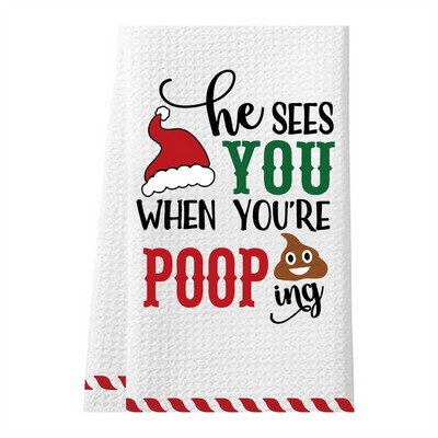 Christmas Waffle Hand Towel 16 x 24"