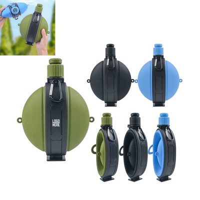 19.8 Oz Foldable Compass Silicone Water Bottle
