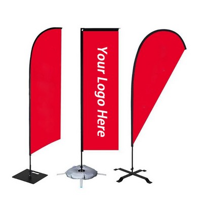 9' Double-Sided Feather Flag Set with Spike Base