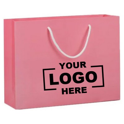 Durable Pink Kraft Paper Shopping Bags with Sturdy Handles