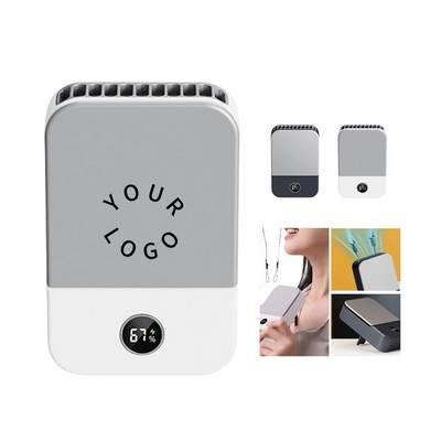 ABS Mini Neck Fan With Adjustable Lanyard And Bracket