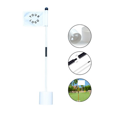 Nylon Golf Flag Stick Set With Plastic Hole Cup And Detachable Pole