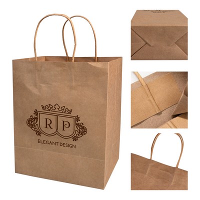 Natural Kraft Paper Shopper Tote Bag (10" x 5" x 13")