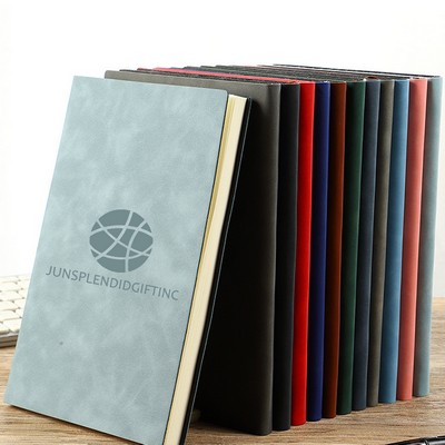 Eco-friendly A6 Soft Touch Cover Pocket Business Spiral Notebook 160 Sheets Lined Bound Journal