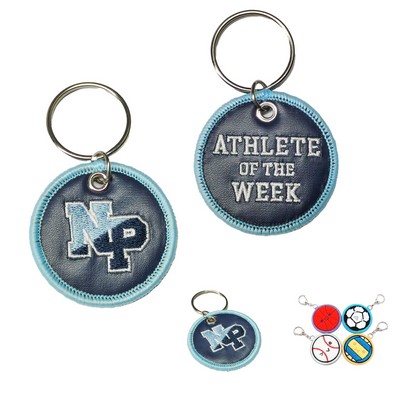 Customized Leather Embroidered Keychain