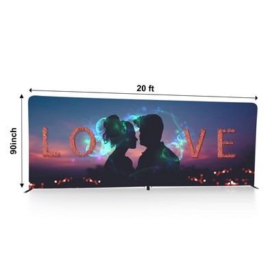 20' X 90" H straight frame single side fabric back wall display(Frame+Fabric)