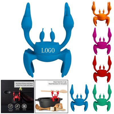 Funny Silicone Crab Spoon Holder & Pot Lid Lifter
