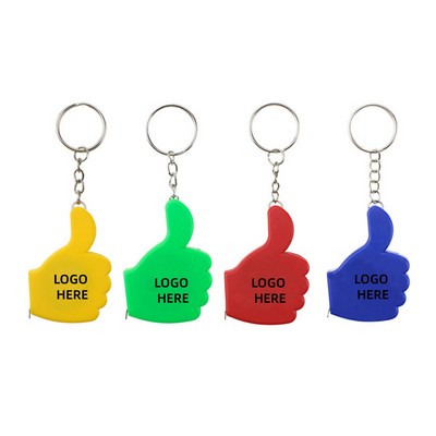 Thumb-Shaped Measuring Tape Keychain