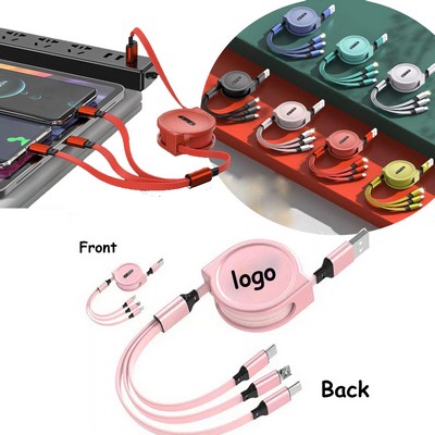 Versatile 3-in-1 USB Retractable Cable