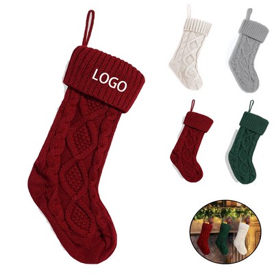 Knit Christmas Stocking Gift Bag