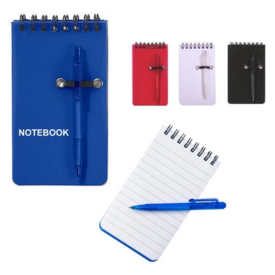 Hard Cover Pocket Size Notepad with Pen Offiice Supplies