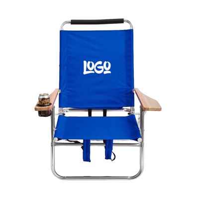 Folding Beach Chair w/ Cup Holder