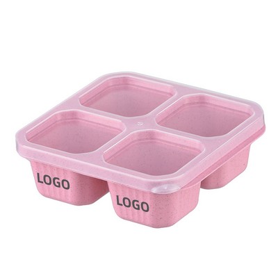 4 Compartment Clear Lid Snack Food Container for Tea Time and Snacking