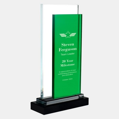 Green Rectangle Award with Black Base