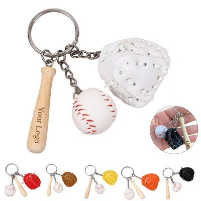 Vintage Style Baseball Keychain