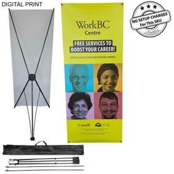 Tripod Banner with Graphics, 33.5x80, and Bag. NO SETUP CHARGE