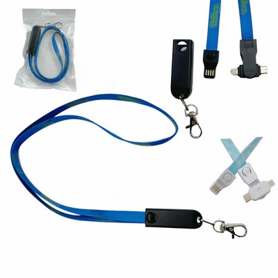 3-in-1 Lanyard USB Cable