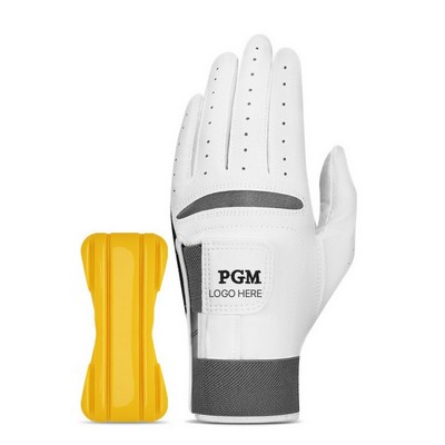 Men's Golf Glove Double Strap Posture Correcting Sheepskin Anti-Slip Breathable Hand Glove