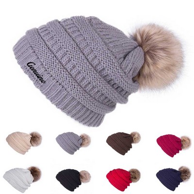 Knit Sports Pompon Beanie