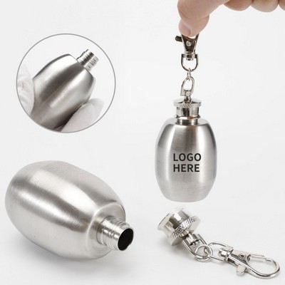 1 OZ Oval Flask Keychain