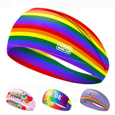 Rainbow Sweat Absorbing Sports Headband