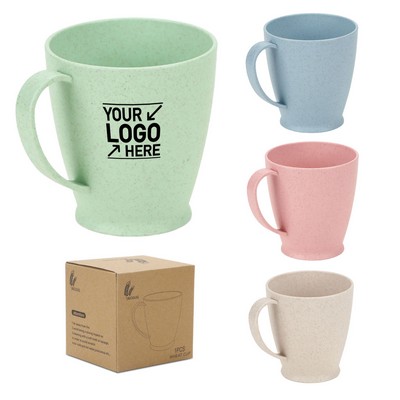 10 Oz Wheat Straw Coffee Cup With Handle For Gift Children