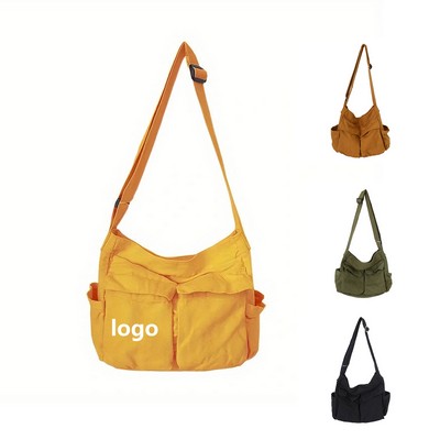 Vintage Canvas Hobo Tote Bag