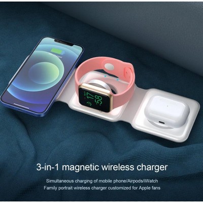 High Quality 15W 3-in-1 Magnetic Wireless Charger