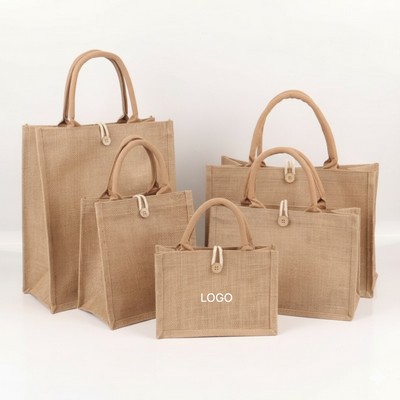 Custom Linen Burlap Vintage Tote Bag Jute Cotton Eco Friendly Bag