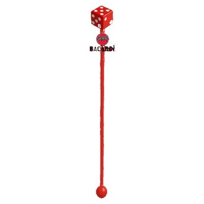 Spherical 3D Top Custom Molded Acrylic Swizzle Stick