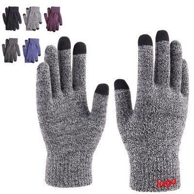 Thick Acrylic 3-Finger Touchscreen Winter Gloves
