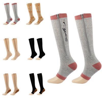 Toe Open Leg Support Stocking Footless Socks