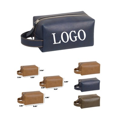 Retro Leather Waterproof Cosmetic Bag